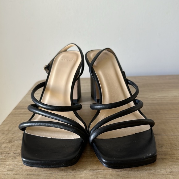 Real Leather Black Strappy Sandals Size US 7 /EU 37 - Picture 3 of 7